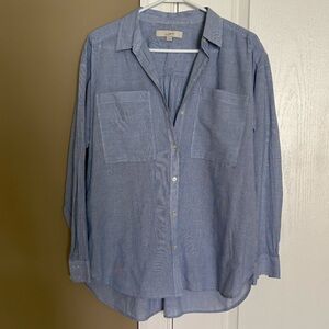 NWOT Loft Women's 100% Cotton Classic Striped Button Down. Size Medium.